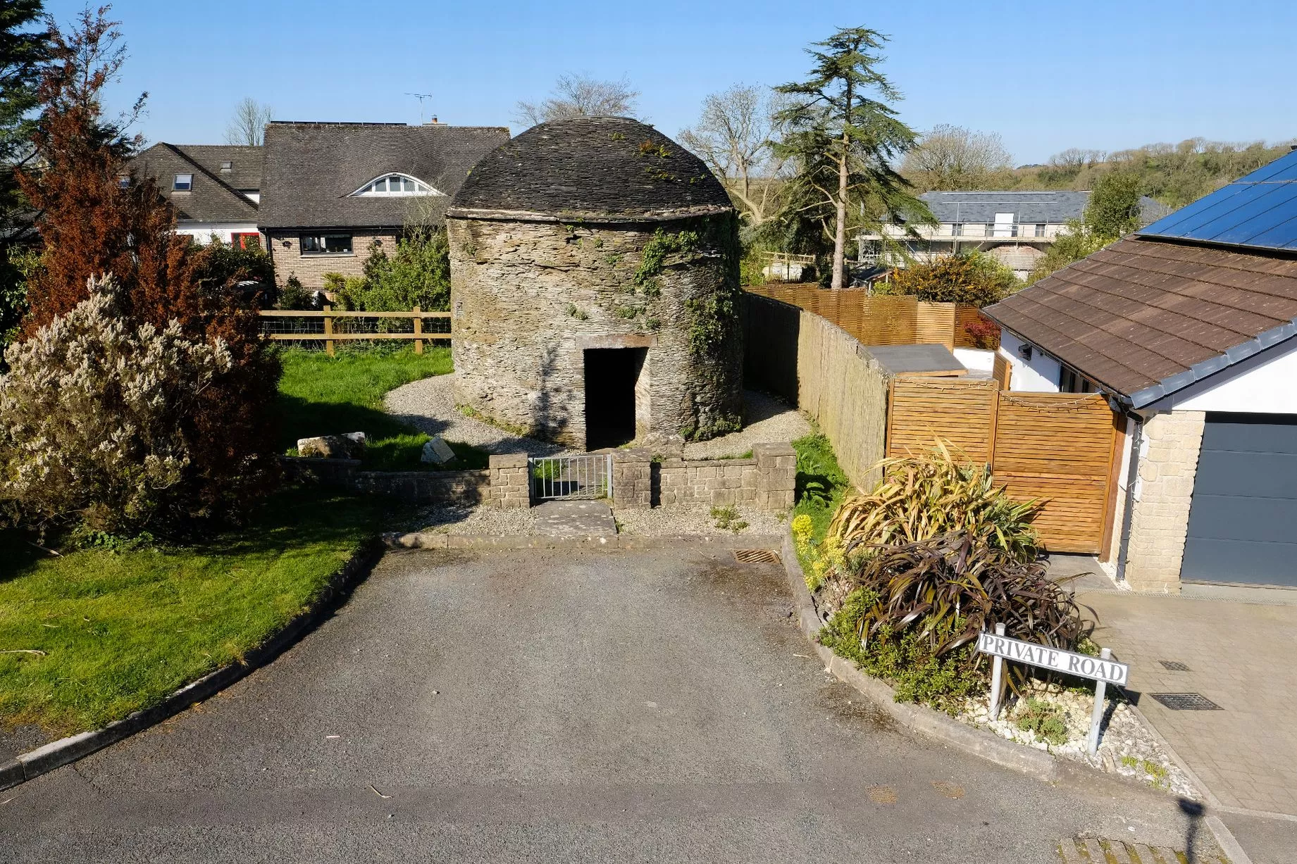 At the end of a cul-de-sac on a housing estate in Wadebridge is Trevanion Culverhouse, a 13th century dovecote that was used to breed pigeons for their meat.