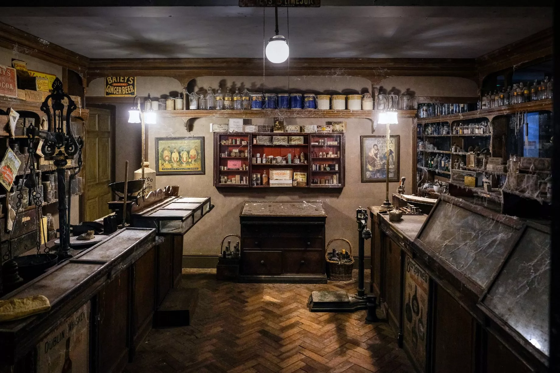 Inside the Victorian time-capsule chemist shop that lay untouched for 80 years before being discovered and moved to Flambards Theme Park in Helston.